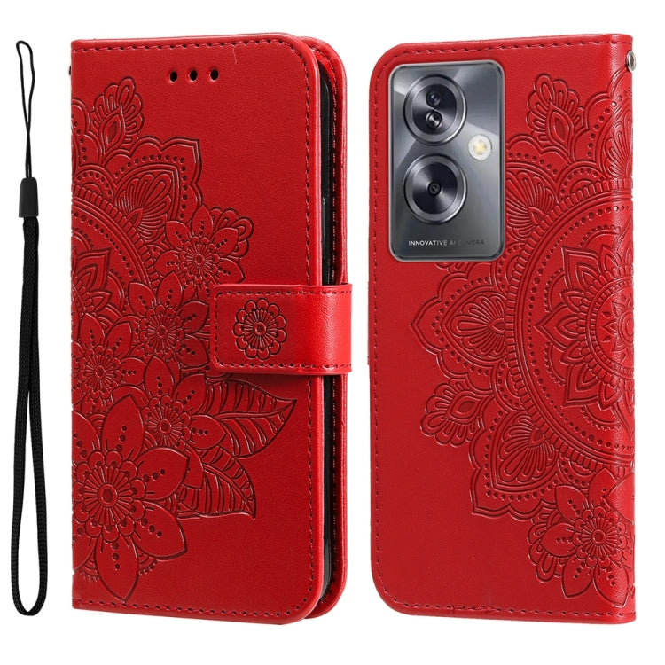 Seven-petal Flowers Embossing Leather Phone Case, For OPPO A58 4G, For OPPO Reno10 5G / Reno10 Pro 5G Global, For OPPO A78 4G, For OPPO Find X8 Pro, For OPPO A79 5G