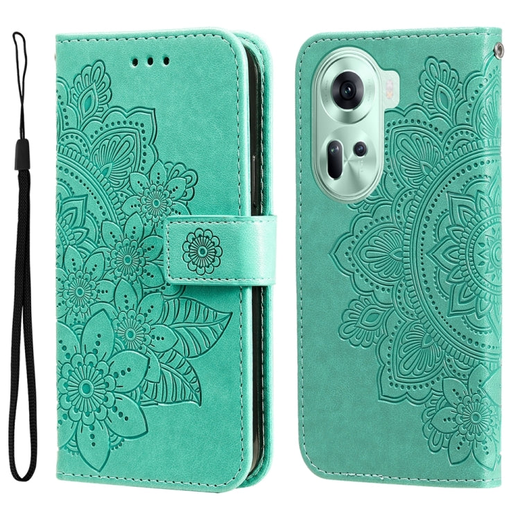 Seven-petal Flowers Embossing Leather Phone Case, For OPPO Reno12 5G Global, For OPPO K12x, For OPPO A60 4G Global, For OPPO K12, For OPPO A3 Pro 5G, For OPPO Reno11 F Global / F25 Pro Global, For OPPO Reno11 5G Global, For OPPO A59 5G / A2m           ...