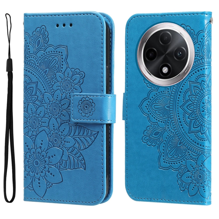 Seven-petal Flowers Embossing Leather Phone Case, For OPPO Reno12 5G Global, For OPPO K12x, For OPPO A60 4G Global, For OPPO K12, For OPPO A3 Pro 5G, For OPPO Reno11 F Global / F25 Pro Global, For OPPO Reno11 5G Global, For OPPO A59 5G / A2m           ...