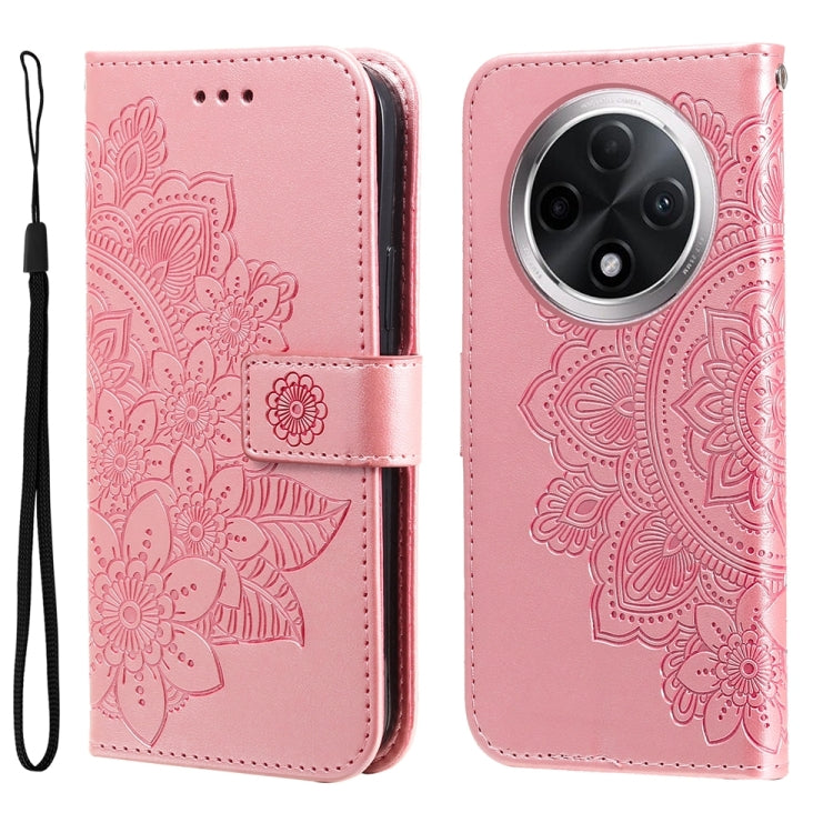 Seven-petal Flowers Embossing Leather Phone Case, For OPPO Reno12 5G Global, For OPPO K12x, For OPPO A60 4G Global, For OPPO K12, For OPPO A3 Pro 5G, For OPPO Reno11 F Global / F25 Pro Global, For OPPO Reno11 5G Global, For OPPO A59 5G / A2m           ...