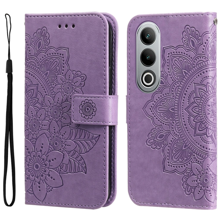Seven-petal Flowers Embossing Leather Phone Case, For OPPO Reno12 5G Global, For OPPO K12x, For OPPO A60 4G Global, For OPPO K12, For OPPO A3 Pro 5G, For OPPO Reno11 F Global / F25 Pro Global, For OPPO Reno11 5G Global, For OPPO A59 5G / A2m           ...