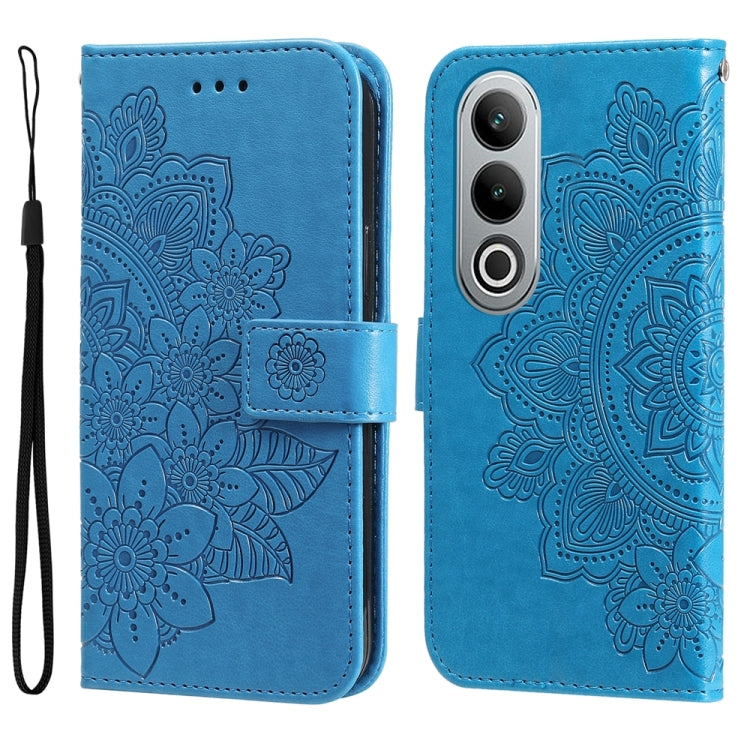 Seven-petal Flowers Embossing Leather Phone Case, For OPPO Reno12 5G Global, For OPPO K12x, For OPPO A60 4G Global, For OPPO K12, For OPPO A3 Pro 5G, For OPPO Reno11 F Global / F25 Pro Global, For OPPO Reno11 5G Global, For OPPO A59 5G / A2m           ...