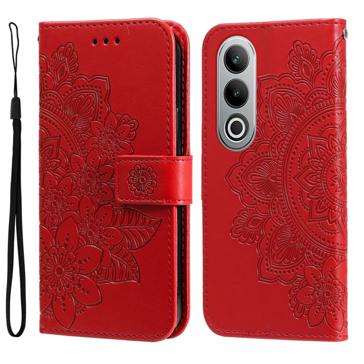 Seven-petal Flowers Embossing Leather Phone Case, For OPPO Reno12 5G Global, For OPPO K12x, For OPPO A60 4G Global, For OPPO K12, For OPPO A3 Pro 5G, For OPPO Reno11 F Global / F25 Pro Global, For OPPO Reno11 5G Global, For OPPO A59 5G / A2m           ...