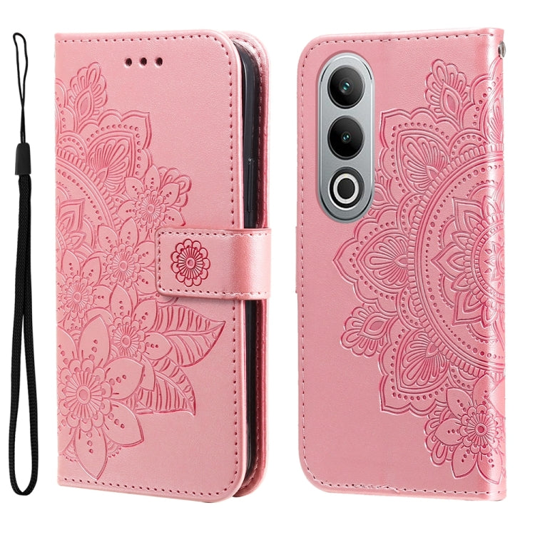 Seven-petal Flowers Embossing Leather Phone Case, For OPPO Reno12 5G Global, For OPPO K12x, For OPPO A60 4G Global, For OPPO K12, For OPPO A3 Pro 5G, For OPPO Reno11 F Global / F25 Pro Global, For OPPO Reno11 5G Global, For OPPO A59 5G / A2m           ...