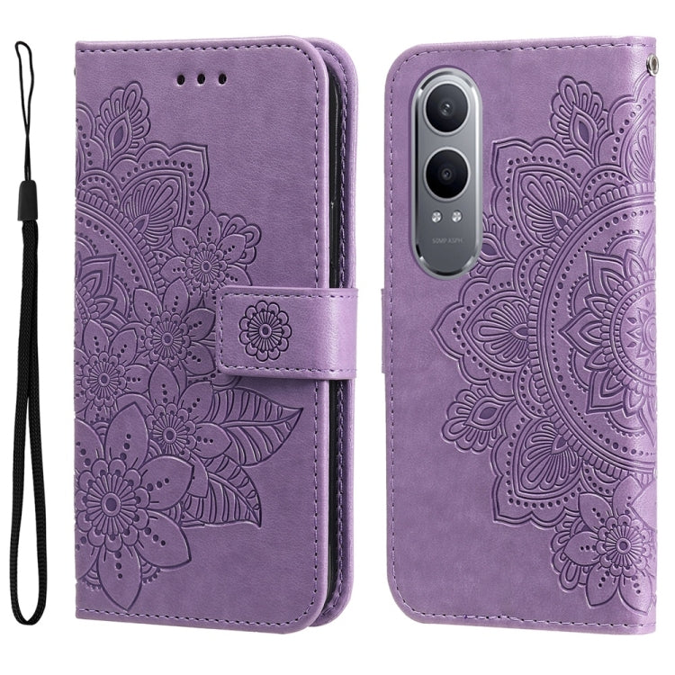 Seven-petal Flowers Embossing Leather Phone Case, For OPPO Reno12 5G Global, For OPPO K12x, For OPPO A60 4G Global, For OPPO K12, For OPPO A3 Pro 5G, For OPPO Reno11 F Global / F25 Pro Global, For OPPO Reno11 5G Global, For OPPO A59 5G / A2m           ...