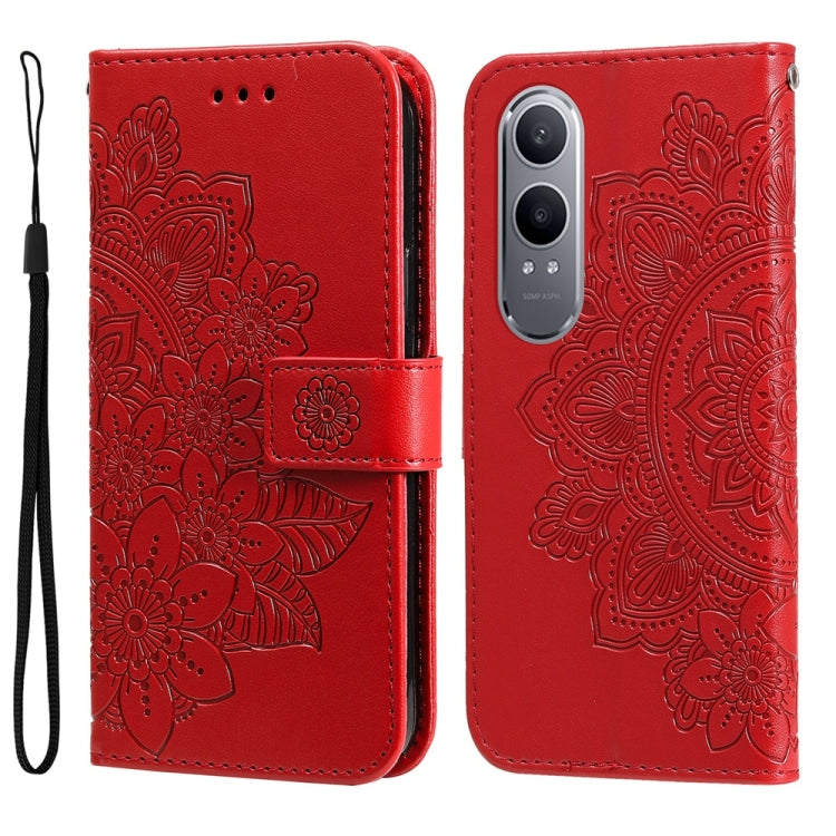 Seven-petal Flowers Embossing Leather Phone Case, For OPPO Reno12 5G Global, For OPPO K12x, For OPPO A60 4G Global, For OPPO K12, For OPPO A3 Pro 5G, For OPPO Reno11 F Global / F25 Pro Global, For OPPO Reno11 5G Global, For OPPO A59 5G / A2m           ...