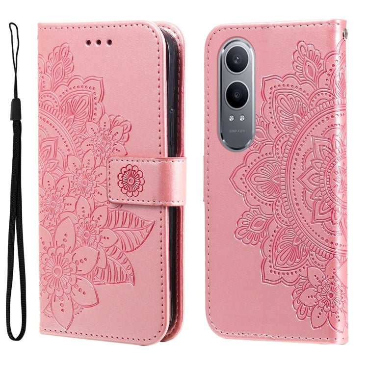 Seven-petal Flowers Embossing Leather Phone Case, For OPPO Reno12 5G Global, For OPPO K12x, For OPPO A60 4G Global, For OPPO K12, For OPPO A3 Pro 5G, For OPPO Reno11 F Global / F25 Pro Global, For OPPO Reno11 5G Global, For OPPO A59 5G / A2m           ...