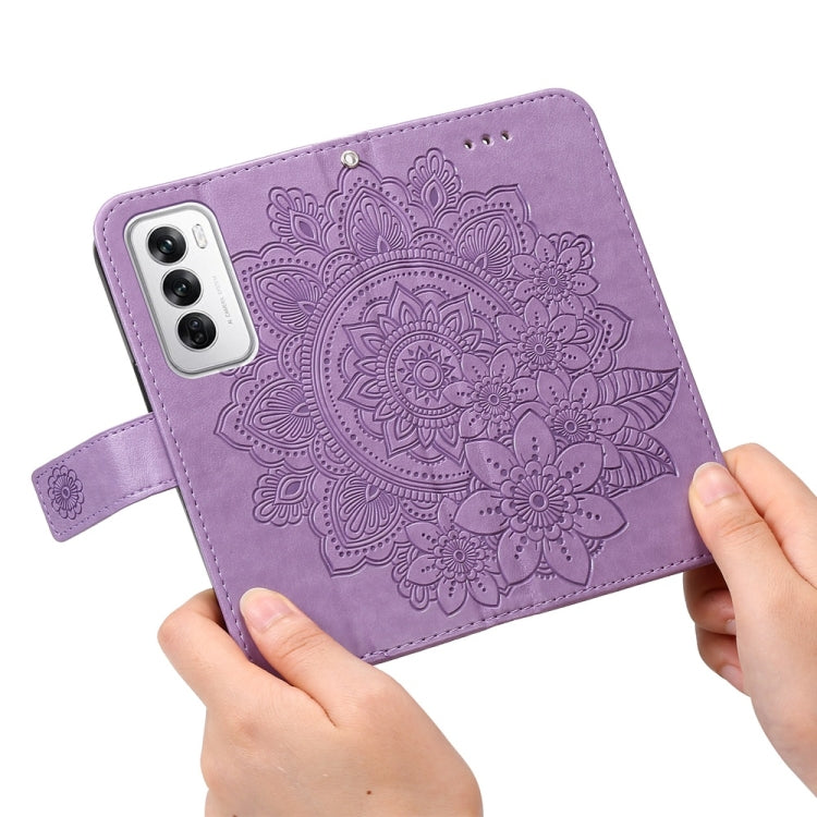 Seven-petal Flowers Embossing Leather Phone Case, For OPPO Reno12 5G Global, For OPPO K12x, For OPPO A60 4G Global, For OPPO K12, For OPPO A3 Pro 5G, For OPPO Reno11 F Global / F25 Pro Global, For OPPO Reno11 5G Global, For OPPO A59 5G / A2m           ...