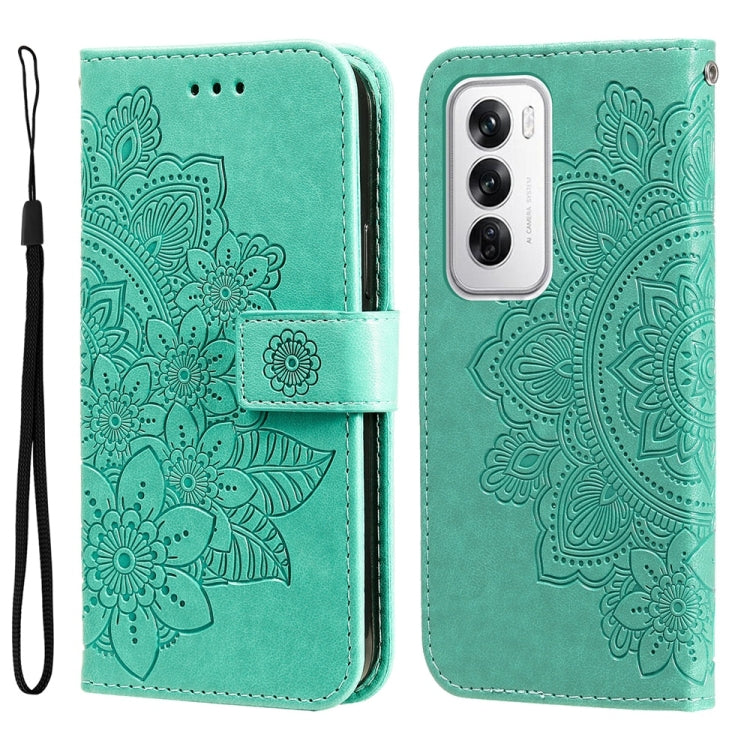 Seven-petal Flowers Embossing Leather Phone Case, For OPPO Reno12 5G Global, For OPPO K12x, For OPPO A60 4G Global, For OPPO K12, For OPPO A3 Pro 5G, For OPPO Reno11 F Global / F25 Pro Global, For OPPO Reno11 5G Global, For OPPO A59 5G / A2m           ...