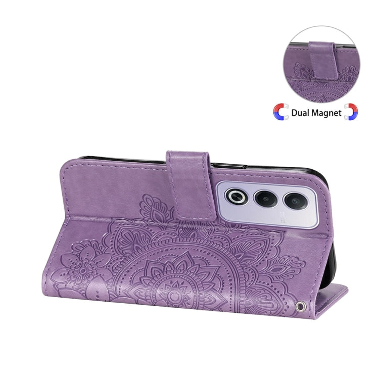 Seven-petal Flowers Embossing Leather Phone Case, For OPPO A3 Pro 5G Global / India, For OPPO Reno12 5G Global, For OPPO K12x, For OPPO A60 4G Global, For OPPO K12, For OPPO A3 Pro 5G, For OPPO Reno11 F Global / F25 Pro Global, For OPPO Reno11 5G Globa...