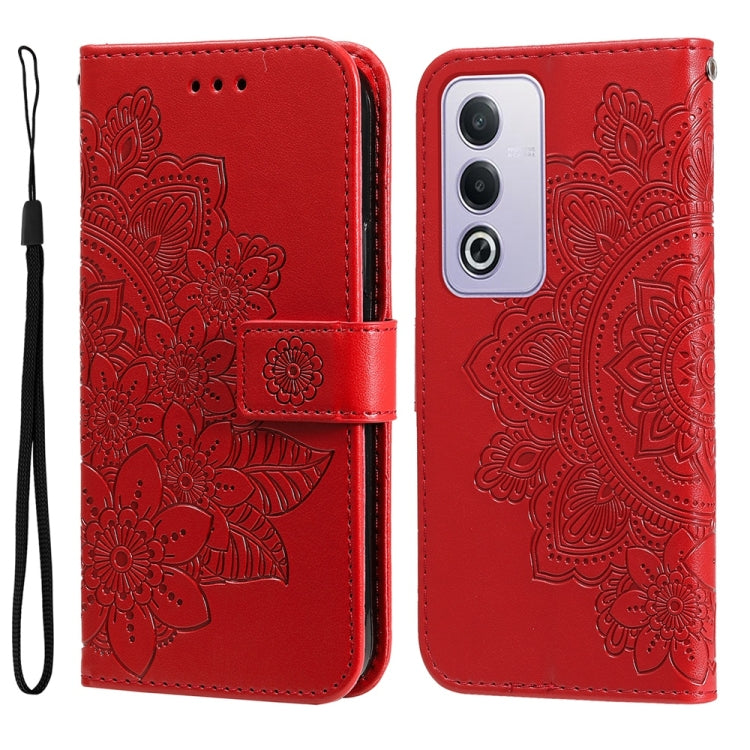 Seven-petal Flowers Embossing Leather Phone Case, For OPPO Reno13 Pro / Reno14 Pro Global, For OPPO F29 5G Global, For OPPO A5 Pro 5G Global, For OPPO Reno13 F 4G / 5G, For OPPO A5 Pro  China, For OPPO Find X8, For OPPO Reno12 F 4G                     ...