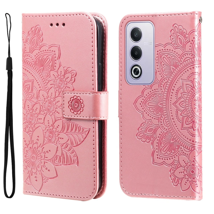 Seven-petal Flowers Embossing Leather Phone Case, For OPPO Reno13 Pro / Reno14 Pro Global, For OPPO F29 5G Global, For OPPO A5 Pro 5G Global, For OPPO Reno13 F 4G / 5G, For OPPO A5 Pro  China, For OPPO Find X8, For OPPO Reno12 F 4G                     ...