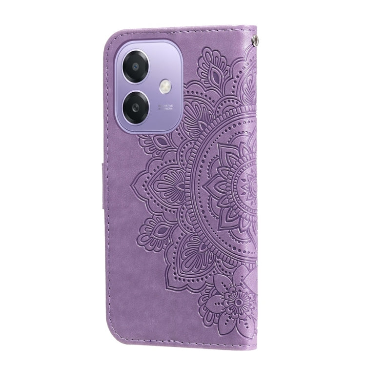 Seven-petal Flowers Embossing Leather Phone Case, For OPPO A5x 4G / 5G / A3x 4G / 5G India, For OPPO Reno13 Pro / Reno14 Pro Global, For OPPO F29 5G Global, For OPPO A5 Pro 5G Global, For OPPO Reno13 F 4G / 5G, For OPPO A5 Pro  China, For OPPO Find X8 ...