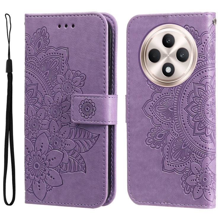 Seven-petal Flowers Embossing Leather Phone Case, For OPPO Reno13 Pro / Reno14 Pro Global, For OPPO F29 5G Global, For OPPO A5 Pro 5G Global, For OPPO Reno13 F 4G / 5G, For OPPO A5 Pro  China, For OPPO Find X8, For OPPO Reno12 F 4G                     ...