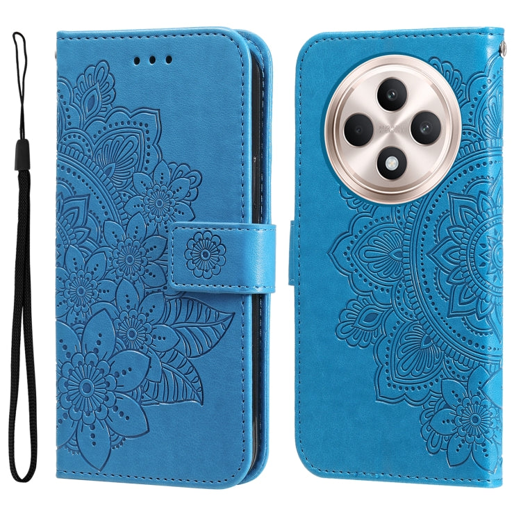 Seven-petal Flowers Embossing Leather Phone Case, For OPPO Reno13 Pro / Reno14 Pro Global, For OPPO F29 5G Global, For OPPO A5 Pro 5G Global, For OPPO Reno13 F 4G / 5G, For OPPO A5 Pro  China, For OPPO Find X8, For OPPO Reno12 F 4G                     ...