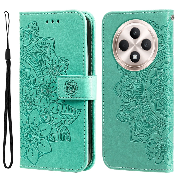 Seven-petal Flowers Embossing Leather Phone Case, For OPPO Reno13 Pro / Reno14 Pro Global, For OPPO F29 5G Global, For OPPO A5 Pro 5G Global, For OPPO Reno13 F 4G / 5G, For OPPO A5 Pro  China, For OPPO Find X8, For OPPO Reno12 F 4G                     ...
