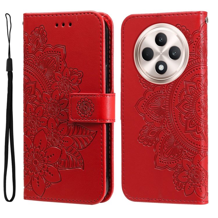 Seven-petal Flowers Embossing Leather Phone Case, For OPPO Reno13 Pro / Reno14 Pro Global, For OPPO F29 5G Global, For OPPO A5 Pro 5G Global, For OPPO Reno13 F 4G / 5G, For OPPO A5 Pro  China, For OPPO Find X8, For OPPO Reno12 F 4G                     ...
