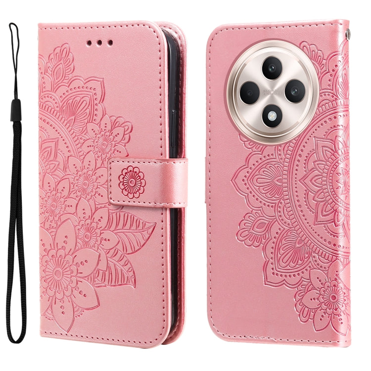 Seven-petal Flowers Embossing Leather Phone Case, For OPPO Reno13 Pro / Reno14 Pro Global, For OPPO F29 5G Global, For OPPO A5 Pro 5G Global, For OPPO Reno13 F 4G / 5G, For OPPO A5 Pro  China, For OPPO Find X8, For OPPO Reno12 F 4G                     ...
