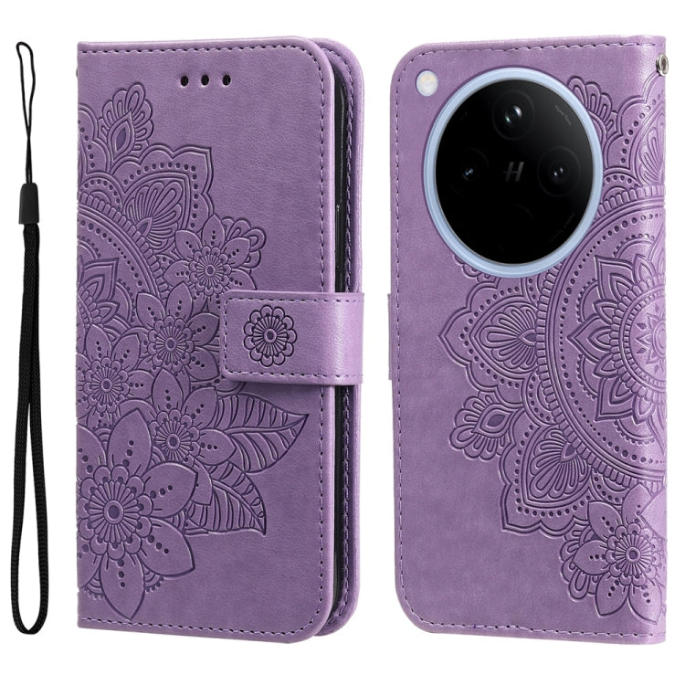 Seven-petal Flowers Embossing Leather Phone Case, For OPPO Reno13 Pro / Reno14 Pro Global, For OPPO F29 5G Global, For OPPO A5 Pro 5G Global, For OPPO Reno13 F 4G / 5G, For OPPO A5 Pro  China, For OPPO Find X8, For OPPO Reno12 F 4G                     ...