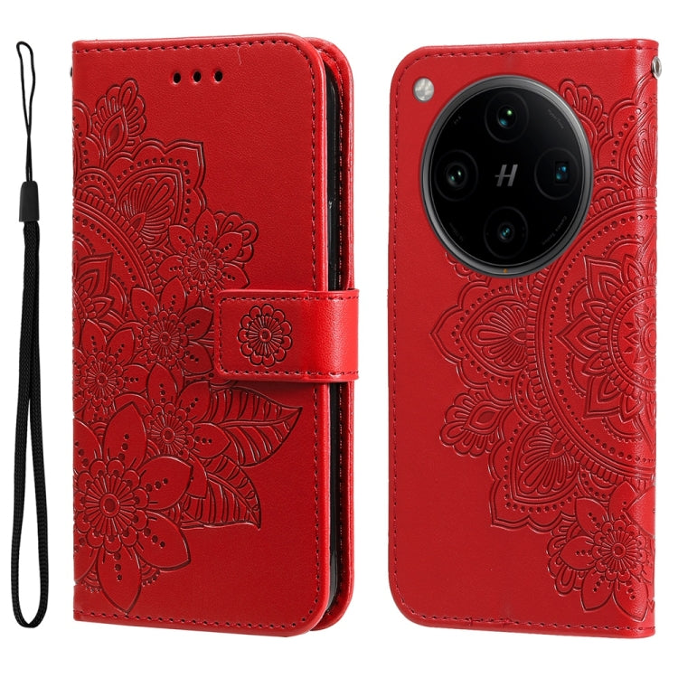 Seven-petal Flowers Embossing Leather Phone Case, For OPPO A58 4G, For OPPO Reno10 5G / Reno10 Pro 5G Global, For OPPO A78 4G, For OPPO Find X8 Pro, For OPPO A79 5G