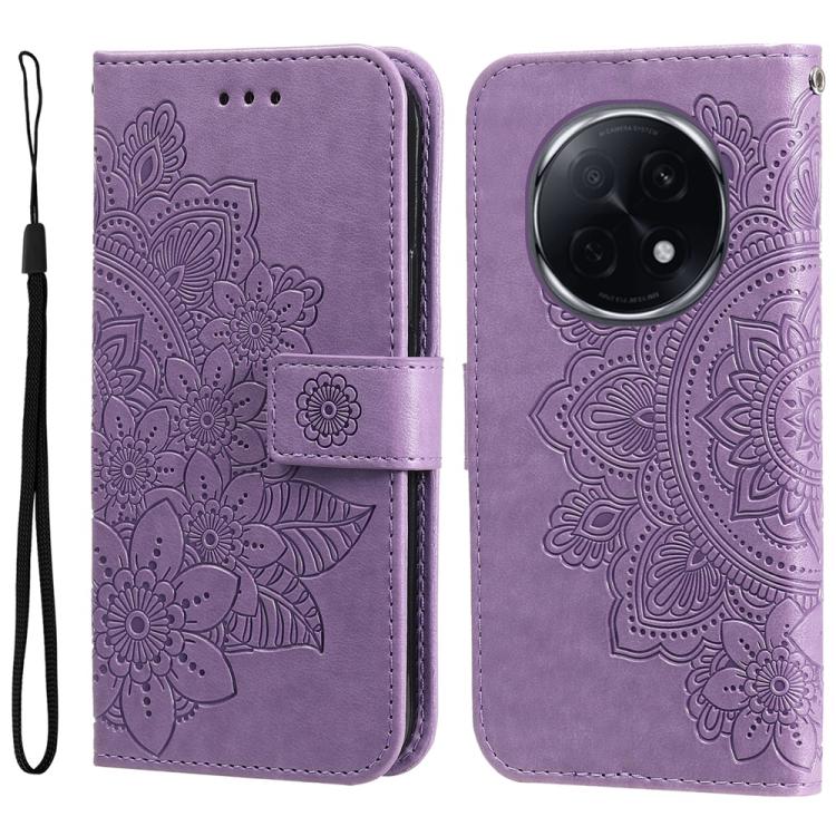 Seven-petal Flowers Embossing Leather Phone Case, For OPPO Reno13 Pro / Reno14 Pro Global, For OPPO F29 5G Global, For OPPO A5 Pro 5G Global, For OPPO Reno13 F 4G / 5G, For OPPO A5 Pro  China, For OPPO Find X8, For OPPO Reno12 F 4G                     ...
