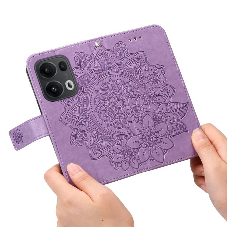 Seven-petal Flowers Embossing Leather Phone Case, For OPPO Reno13 Pro / Reno14 Pro Global, For OPPO F29 5G Global, For OPPO A5 Pro 5G Global, For OPPO Reno13 F 4G / 5G, For OPPO A5 Pro  China, For OPPO Find X8, For OPPO Reno12 F 4G                     ...