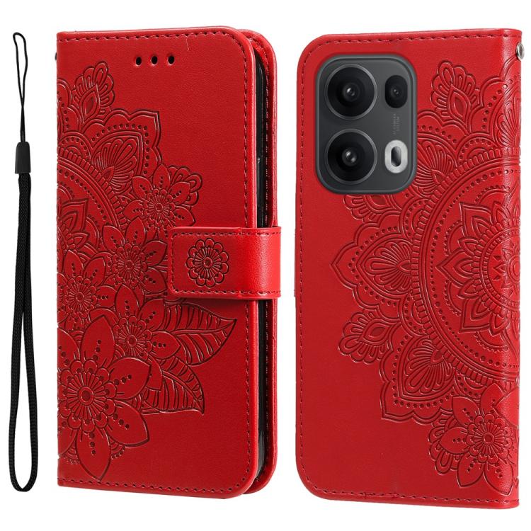 Seven-petal Flowers Embossing Leather Phone Case, For OPPO Reno13 Pro / Reno14 Pro Global, For OPPO F29 5G Global, For OPPO A5 Pro 5G Global, For OPPO Reno13 F 4G / 5G, For OPPO A5 Pro  China, For OPPO Find X8, For OPPO Reno12 F 4G                     ...