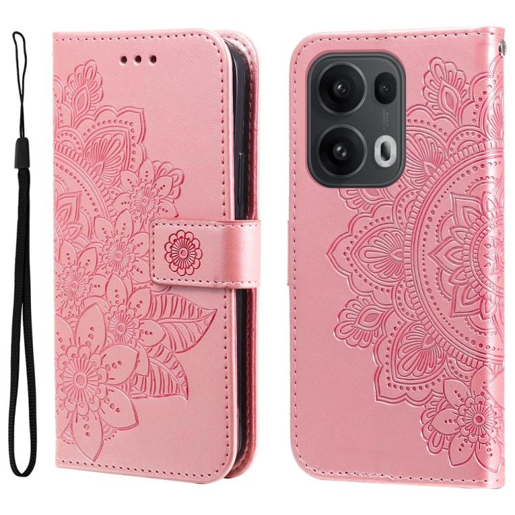 Seven-petal Flowers Embossing Leather Phone Case, For OPPO Reno13 Pro / Reno14 Pro Global, For OPPO F29 5G Global, For OPPO A5 Pro 5G Global, For OPPO Reno13 F 4G / 5G, For OPPO A5 Pro  China, For OPPO Find X8, For OPPO Reno12 F 4G                     ...