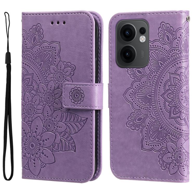 Seven-petal Flowers Embossing Leather Phone Case, For OPPO Reno13 Pro / Reno14 Pro Global, For OPPO F29 5G Global, For OPPO A5 Pro 5G Global, For OPPO Reno13 F 4G / 5G, For OPPO A5 Pro  China, For OPPO Find X8, For OPPO Reno12 F 4G                     ...