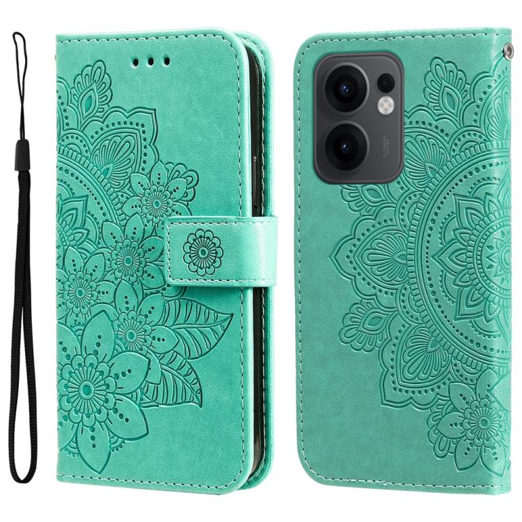 Seven-petal Flowers Embossing Leather Phone Case, For OPPO Reno13 Pro / Reno14 Pro Global, For OPPO F29 5G Global, For OPPO A5 Pro 5G Global, For OPPO Reno13 F 4G / 5G, For OPPO A5 Pro  China, For OPPO Find X8, For OPPO Reno12 F 4G                     ...