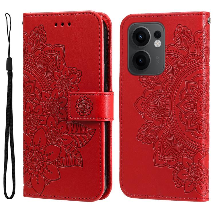 Seven-petal Flowers Embossing Leather Phone Case, For OPPO Reno13 Pro / Reno14 Pro Global, For OPPO F29 5G Global, For OPPO A5 Pro 5G Global, For OPPO Reno13 F 4G / 5G, For OPPO A5 Pro  China, For OPPO Find X8, For OPPO Reno12 F 4G                     ...
