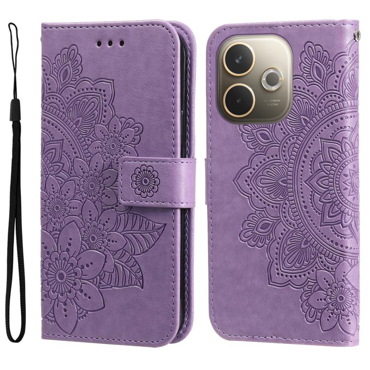 Seven-petal Flowers Embossing Leather Phone Case, For OPPO Reno13 Pro / Reno14 Pro Global, For OPPO F29 5G Global, For OPPO A5 Pro 5G Global, For OPPO Reno13 F 4G / 5G, For OPPO A5 Pro  China, For OPPO Find X8, For OPPO Reno12 F 4G                     ...