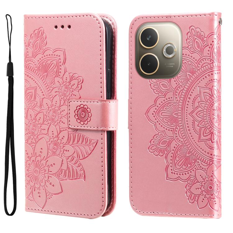 Seven-petal Flowers Embossing Leather Phone Case, For OPPO Reno13 Pro / Reno14 Pro Global, For OPPO F29 5G Global, For OPPO A5 Pro 5G Global, For OPPO Reno13 F 4G / 5G, For OPPO A5 Pro  China, For OPPO Find X8, For OPPO Reno12 F 4G                     ...