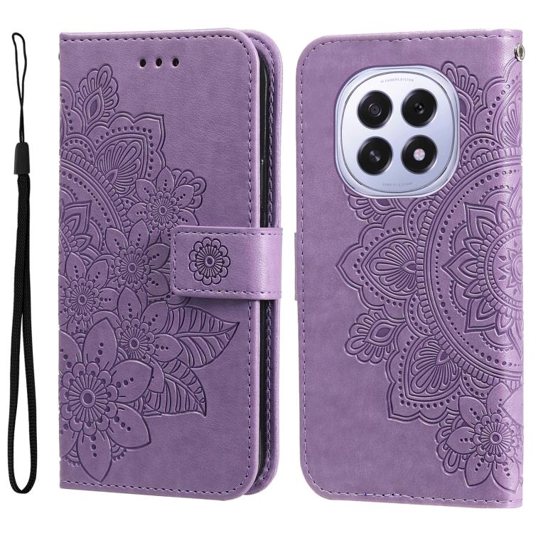 Seven-petal Flowers Embossing Leather Phone Case, For OPPO Reno13 Pro / Reno14 Pro Global, For OPPO F29 5G Global, For OPPO A5 Pro 5G Global, For OPPO Reno13 F 4G / 5G, For OPPO A5 Pro  China, For OPPO Find X8, For OPPO Reno12 F 4G                     ...