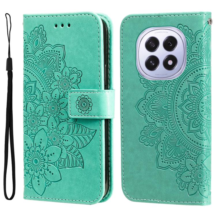 Seven-petal Flowers Embossing Leather Phone Case, For OPPO Reno13 Pro / Reno14 Pro Global, For OPPO F29 5G Global, For OPPO A5 Pro 5G Global, For OPPO Reno13 F 4G / 5G, For OPPO A5 Pro  China, For OPPO Find X8, For OPPO Reno12 F 4G                     ...