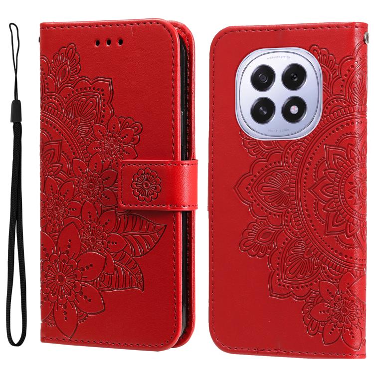 Seven-petal Flowers Embossing Leather Phone Case, For OPPO Reno13 Pro / Reno14 Pro Global, For OPPO F29 5G Global, For OPPO A5 Pro 5G Global, For OPPO Reno13 F 4G / 5G, For OPPO A5 Pro  China, For OPPO Find X8, For OPPO Reno12 F 4G                     ...