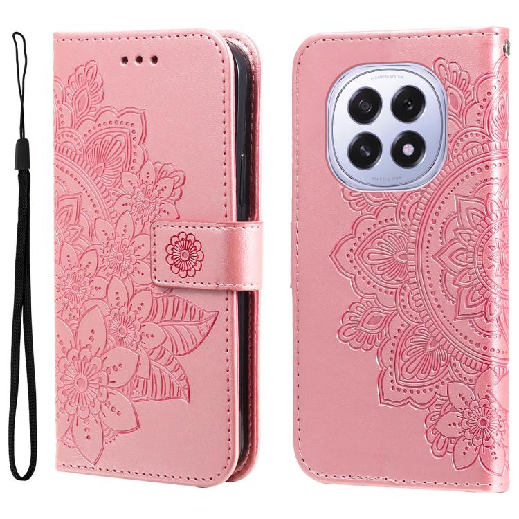 Seven-petal Flowers Embossing Leather Phone Case, For OPPO Reno13 Pro / Reno14 Pro Global, For OPPO F29 5G Global, For OPPO A5 Pro 5G Global, For OPPO Reno13 F 4G / 5G, For OPPO A5 Pro  China, For OPPO Find X8, For OPPO Reno12 F 4G                     ...