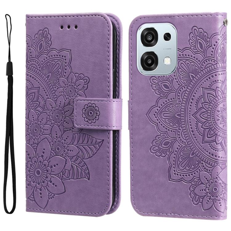Seven-petal Flowers Embossing Leather Phone Case, For OPPO F33 Pro 5G, For OPPO Reno15 F 5G, For OPPO Reno15 5G Global / Reno 15c 5G, For OPPO A6 4G / 5G / A6x 5G Global, For OPPO Find X9, For OPPO A6 Pro 4G / 5G Global / F31 5G, For OPPO Find X9 Pro  ...