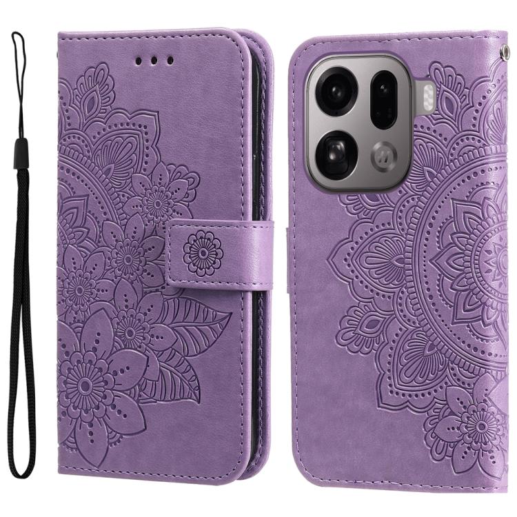 Seven-petal Flowers Embossing Leather Phone Case, For OPPO F33 Pro 5G, For OPPO Reno15 F 5G, For OPPO Reno15 5G Global / Reno 15c 5G, For OPPO A6 4G / 5G / A6x 5G Global, For OPPO Find X9, For OPPO A6 Pro 4G / 5G Global / F31 5G, For OPPO Find X9 Pro  ...