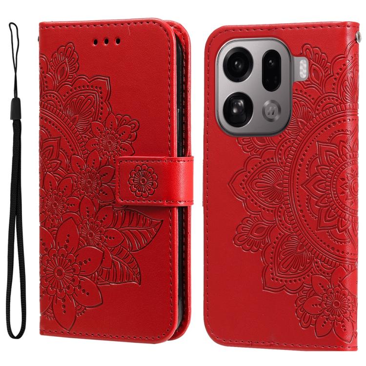 Seven-petal Flowers Embossing Leather Phone Case, For OPPO F33 Pro 5G, For OPPO Reno15 F 5G, For OPPO Reno15 5G Global / Reno 15c 5G, For OPPO A6 4G / 5G / A6x 5G Global, For OPPO Find X9, For OPPO A6 Pro 4G / 5G Global / F31 5G, For OPPO Find X9 Pro  ...