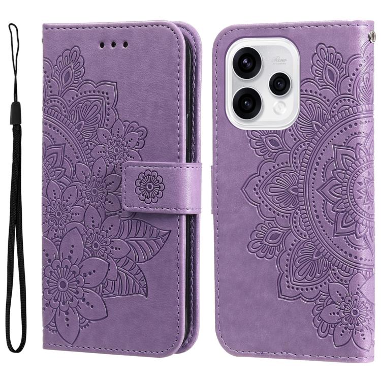 Seven-petal Flowers Embossing Leather Phone Case, For OPPO F33 Pro 5G, For OPPO Reno15 F 5G, For OPPO Reno15 5G Global / Reno 15c 5G, For OPPO A6 4G / 5G / A6x 5G Global, For OPPO Find X9, For OPPO A6 Pro 4G / 5G Global / F31 5G, For OPPO Find X9 Pro  ...