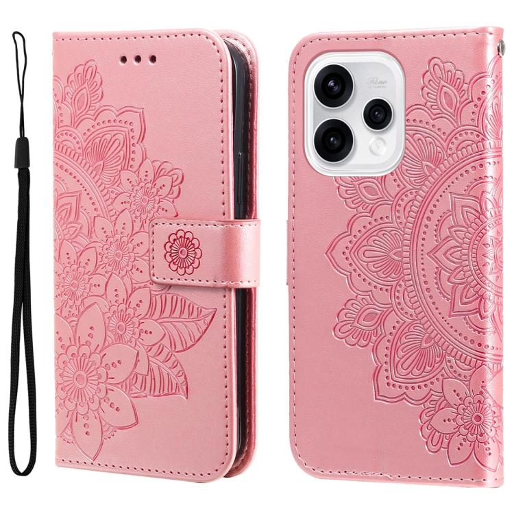 Seven-petal Flowers Embossing Leather Phone Case, For OPPO F33 Pro 5G, For OPPO Reno15 F 5G, For OPPO Reno15 5G Global / Reno 15c 5G, For OPPO A6 4G / 5G / A6x 5G Global, For OPPO Find X9, For OPPO A6 Pro 4G / 5G Global / F31 5G, For OPPO Find X9 Pro  ...