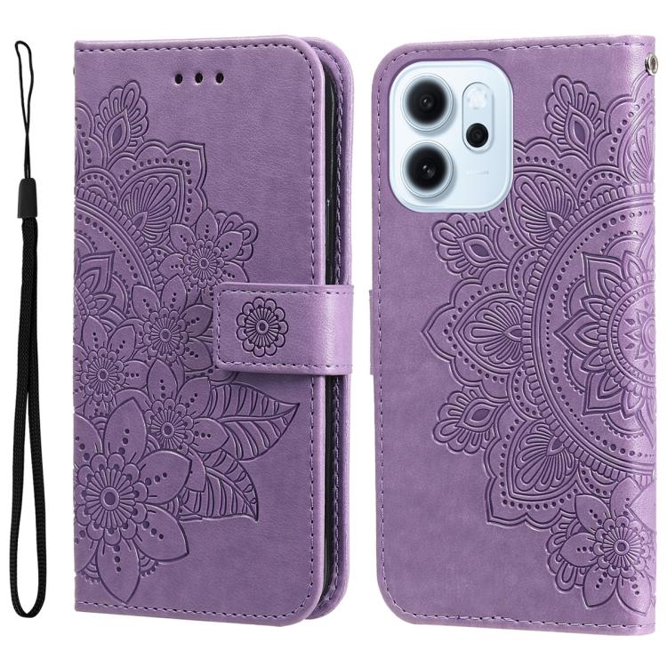 Seven-petal Flowers Embossing Leather Phone Case, For OPPO F33 Pro 5G, For OPPO Reno15 F 5G, For OPPO Reno15 5G Global / Reno 15c 5G, For OPPO A6 4G / 5G / A6x 5G Global, For OPPO Find X9, For OPPO A6 Pro 4G / 5G Global / F31 5G, For OPPO Find X9 Pro  ...