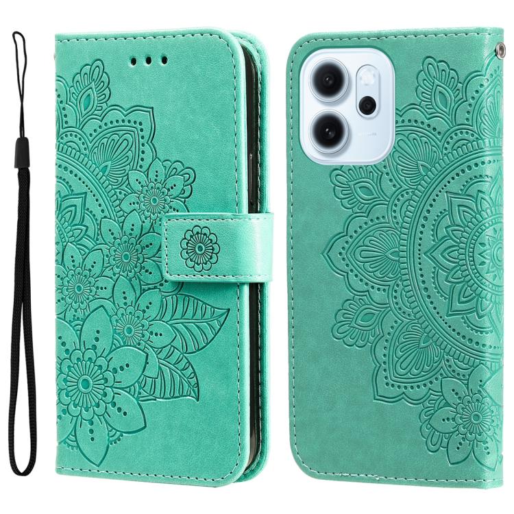 Seven-petal Flowers Embossing Leather Phone Case, For OPPO F33 Pro 5G, For OPPO Reno15 F 5G, For OPPO Reno15 5G Global / Reno 15c 5G, For OPPO A6 4G / 5G / A6x 5G Global, For OPPO Find X9, For OPPO A6 Pro 4G / 5G Global / F31 5G, For OPPO Find X9 Pro  ...