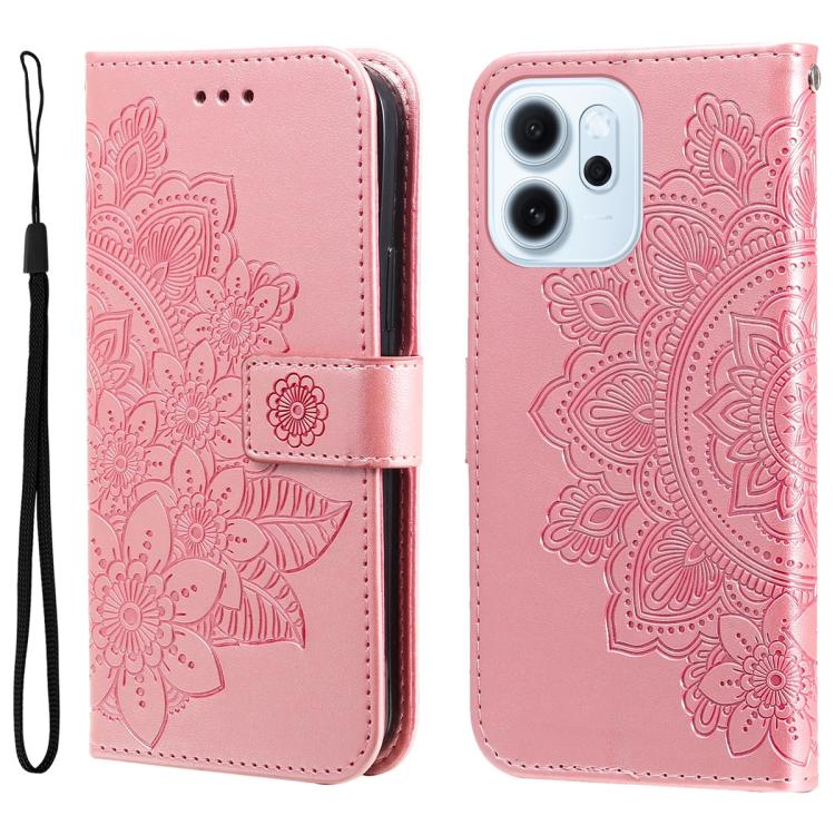 Seven-petal Flowers Embossing Leather Phone Case, For OPPO F33 Pro 5G, For OPPO Reno15 F 5G, For OPPO Reno15 5G Global / Reno 15c 5G, For OPPO A6 4G / 5G / A6x 5G Global, For OPPO Find X9, For OPPO A6 Pro 4G / 5G Global / F31 5G, For OPPO Find X9 Pro  ...