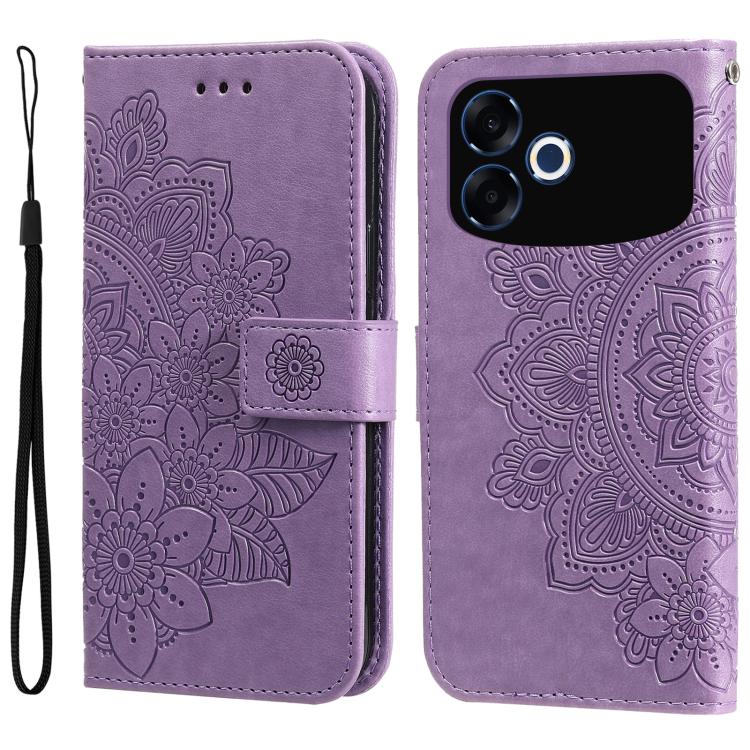 Seven-petal Flowers Embossing Leather Phone Case, For OPPO F33 Pro 5G, For OPPO Reno15 F 5G, For OPPO Reno15 5G Global / Reno 15c 5G, For OPPO A6 4G / 5G / A6x 5G Global, For OPPO Find X9, For OPPO A6 Pro 4G / 5G Global / F31 5G, For OPPO Find X9 Pro  ...