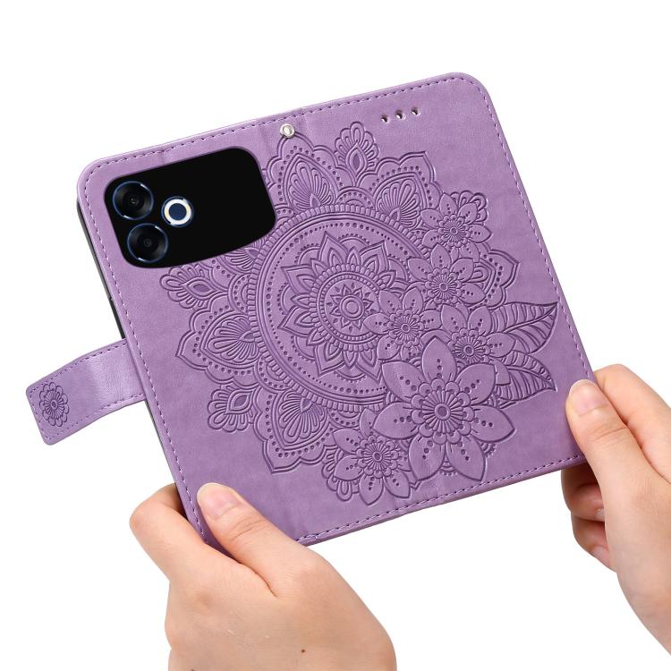 Seven-petal Flowers Embossing Leather Phone Case, For OPPO F33 Pro 5G, For OPPO Reno15 F 5G, For OPPO Reno15 5G Global / Reno 15c 5G, For OPPO A6 4G / 5G / A6x 5G Global, For OPPO Find X9, For OPPO A6 Pro 4G / 5G Global / F31 5G, For OPPO Find X9 Pro  ...