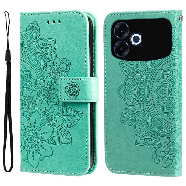 Seven-petal Flowers Embossing Leather Phone Case, For OPPO F33 Pro 5G, For OPPO Reno15 F 5G, For OPPO Reno15 5G Global / Reno 15c 5G, For OPPO A6 4G / 5G / A6x 5G Global, For OPPO Find X9, For OPPO A6 Pro 4G / 5G Global / F31 5G, For OPPO Find X9 Pro  ...