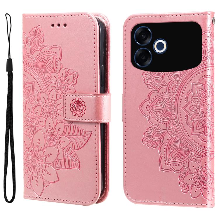 Seven-petal Flowers Embossing Leather Phone Case, For OPPO F33 Pro 5G, For OPPO Reno15 F 5G, For OPPO Reno15 5G Global / Reno 15c 5G, For OPPO A6 4G / 5G / A6x 5G Global, For OPPO Find X9, For OPPO A6 Pro 4G / 5G Global / F31 5G, For OPPO Find X9 Pro  ...