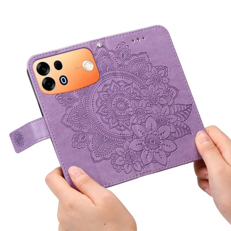 Seven-petal Flowers Embossing Leather Phone Case, For OPPO A7 Pro Max 5G, For OPPO F33 Pro 5G, For OPPO Reno15 F 5G, For OPPO Reno15 5G Global / Reno 15c 5G, For OPPO A6 4G / 5G / A6x 5G Global, For OPPO Find X9, For OPPO A6 Pro 4G / 5G Global / F31 5G...
